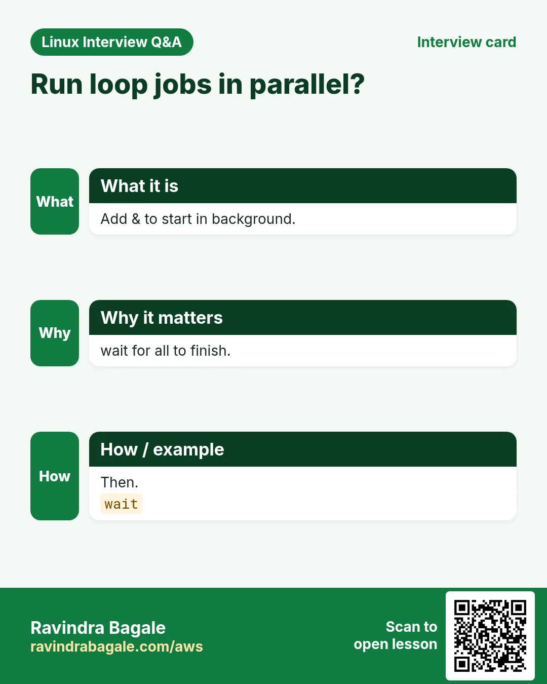 Run loop jobs in parallel?. Add & to start in background. wait for all to finish. Then.