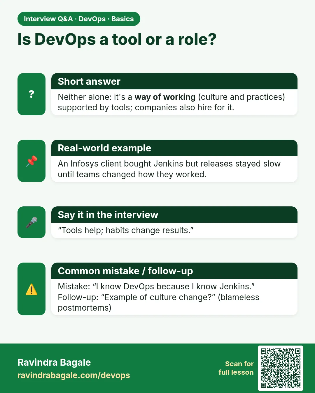 Is DevOps a tool or a role? Neither alone: it's a way of working (culture and practices) supported by tools; companies also hire for it.