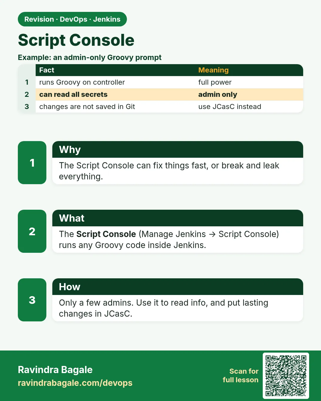 Script Console. The Script Console can fix things fast, or break and leak everything.