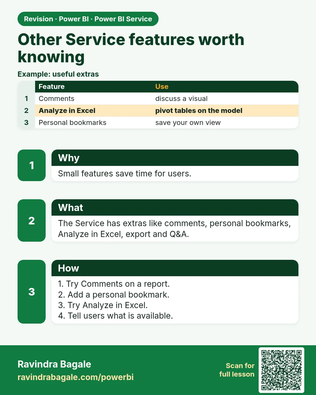 Other Service features worth knowing. Small features save time for users.
